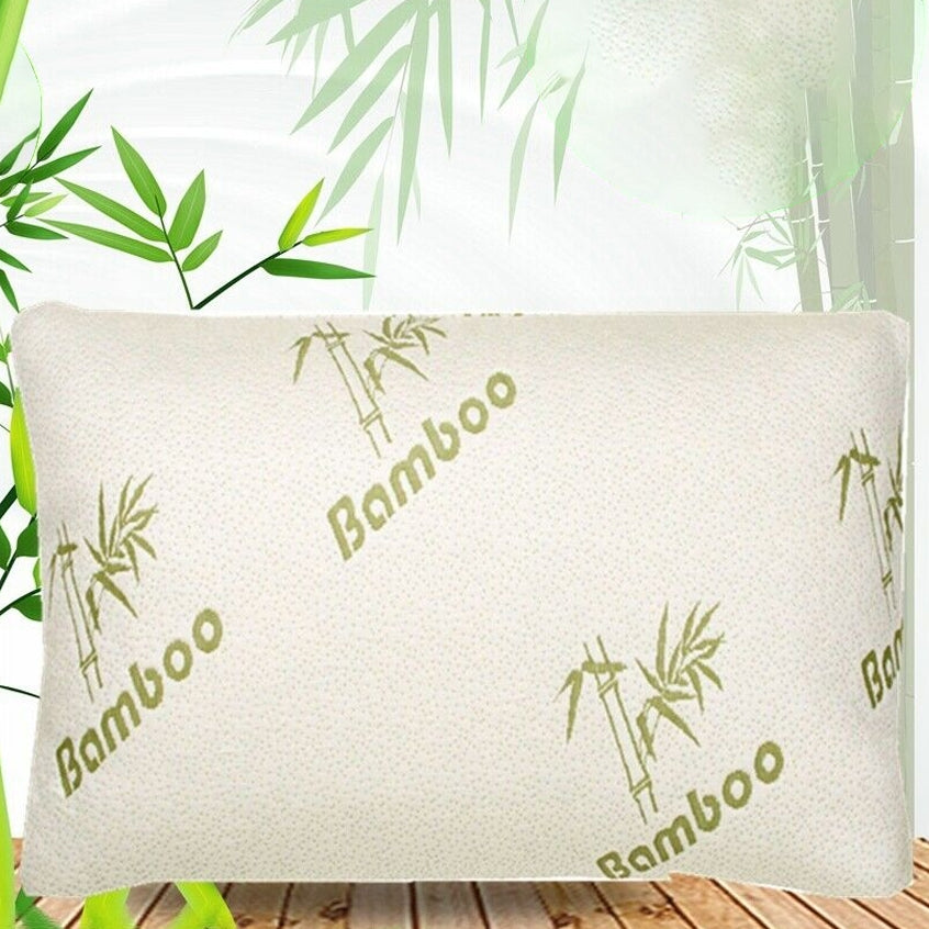 2-Pack: Bamboo Comfort Memory Foam Pillows - Hypoallergenic Removable Cover