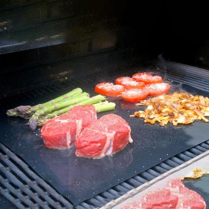 2-Pack: BBQ Reusable Non-Stick Heat-Resistant Grilling Mats