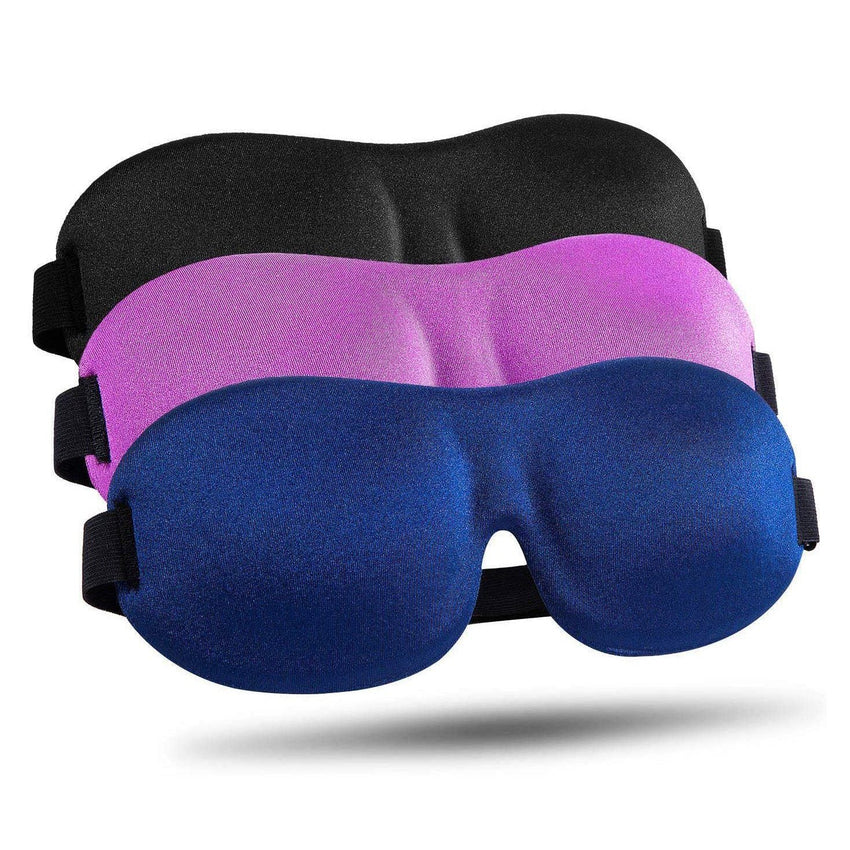 3-Pack: Blackout Eye Mask with Adjustable Strap