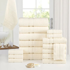 18-Piece: Bibb Home Zero Twist Egyptian Cotton Towel Set