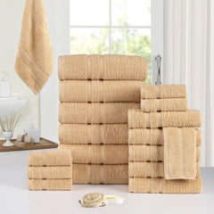 18-Piece: Bibb Home Zero Twist Egyptian Cotton Towel Set