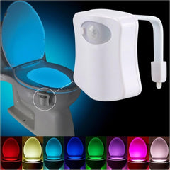 8-Color LED Sensor Motion-Activated Bathroom Toilet Light