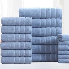 18-Piece: Bibb Home Zero Twist Egyptian Cotton Towel Set