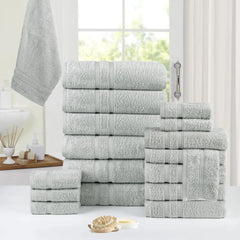 18-Piece: Bibb Home Zero Twist Egyptian Cotton Towel Set