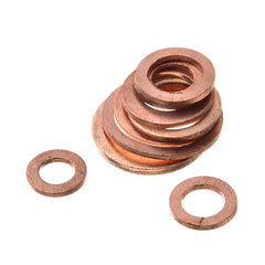 100/200PCS Copper Washer Gasket Nut and Bolt Set Flat Ring Seal Assortment Kit with Box //M8/M10/M12/M14 for Sump Plugs