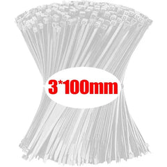 1000/100Pcs Nylon Cable Ties Self-locking Cord Ties Straps Adjustable Cables Fastening Loop Home Office Wire Zip Ties Wholesale