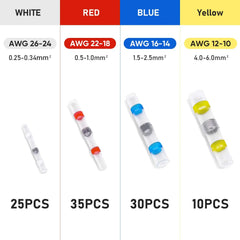 100/120/150/250/300 PCS Solder Seal Wire Connectors Heat Shrink Butt Connectors, Waterproof Insulated Electrical Wire Terminals