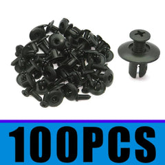 100PCS Plastic Rivets 8mm Fasteners Screw Car Bumper Fender Black Rivet Car Fastener Clips for Toyota Focus Kia Nissan Yamaha