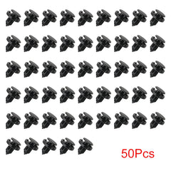 10/20/50pcs 8mm Diameter 8mm Black Vehicle Car Bumper Door Panel Fender Liner Clips Retainer Plastic Auto Fasteners Rivets Clips