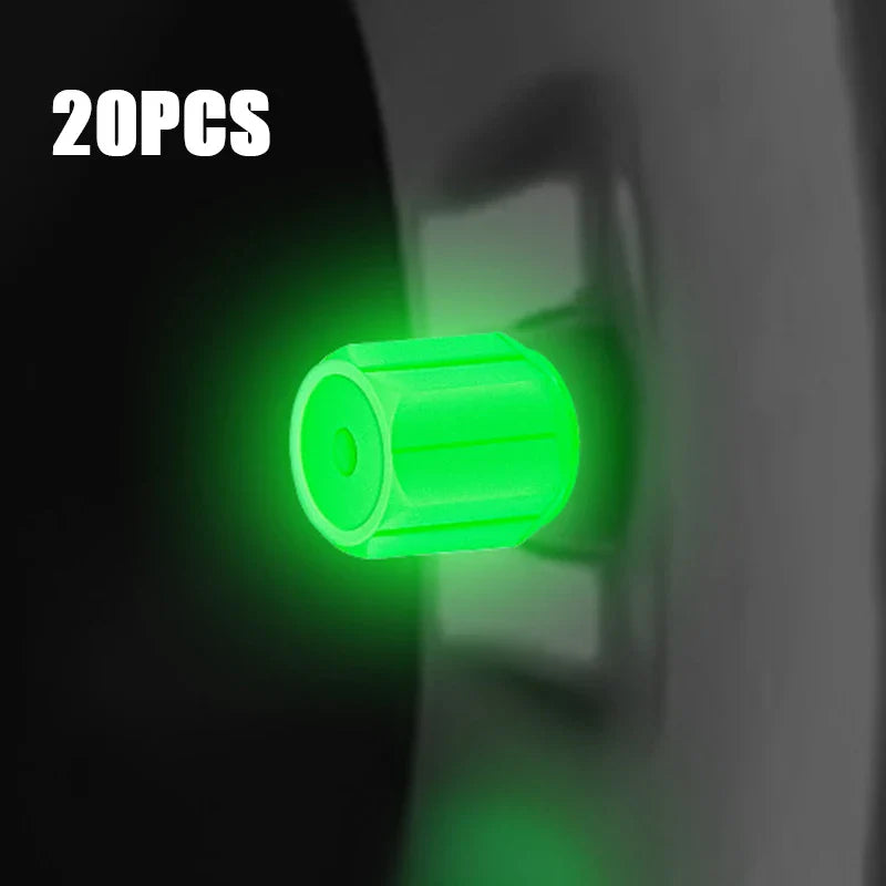 10/50pcs Luminous Valve Cap Car Fluorescent Tire Valves Cap Glow In The Dark Car Motorcycle Bike Wheel Plug Tyre Hub Cover Decor