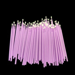 100Pcs Up Paint Micro Brush Tips 1.5mm Mini Car Touch Up Paint Micro Brush Purple Auto Applicator Sticks Detailing Car Products