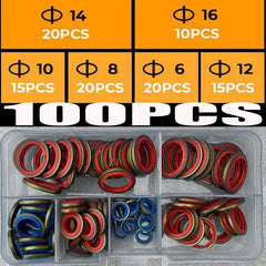 100/245pcs Sealing Gasket Set Oil Drain Combined Washer Seal Set M6 M8 M10 M12 M14 M16 M18 M20 M22 M24 M27 M30