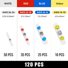 100/120/150/250/300 PCS Solder Seal Wire Connectors Heat Shrink Butt Connectors, Waterproof Insulated Electrical Wire Terminals