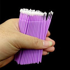 100Pcs Up Paint Micro Brush Tips 1.5mm Mini Car Touch Up Paint Micro Brush Purple Auto Applicator Sticks Detailing Car Products