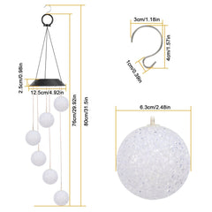 Solar Powered LED Ball Wind Chimes - Color Changing LED String Light