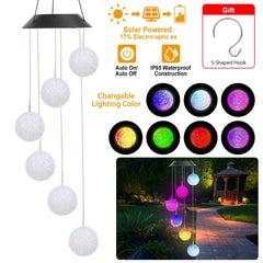 Solar Powered LED Ball Wind Chimes - Color Changing LED String Light